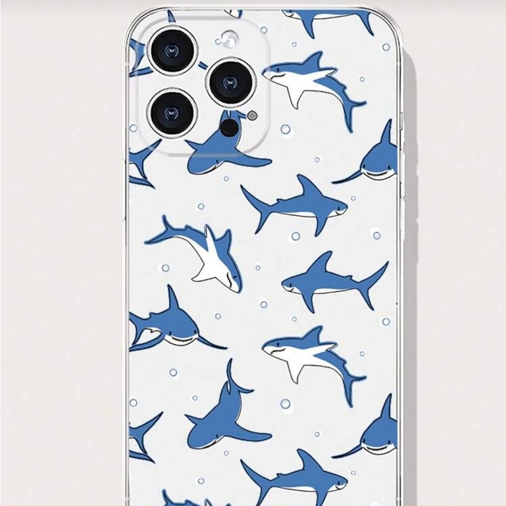 ⚠️Clearance iPhone 15/ 15 Pro Shark Pattern Phone Case - Blue - Picture 2 of 3